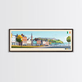 Newtownards, Ireland Travel Poster Panoramic Canvas Print, Newtownards, Ireland Painting, Ireland Art, Newtownards Travel Art, Guest Room Painting