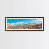 Oruro, Bolivia Panoramic Travel Poster Canvas Print, Oruro, Bolivia Painting, Bolivia Art, Oruro Panoramic Travel Art, Travel Painting