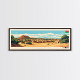 Ouahigouya, Burkina Faso Panoramic Travel Poster Canvas Print, Ouahigouya, Burkina Faso Painting, Burkina Faso Art, Ouahigouya Travel Art, Guest Room Painting