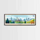 Panoramic Travel Poster Perth, Scotland Canvas Print, Perth, Scotland Painting, Scotland Art, Perth Travel Art, Guest Room Painting