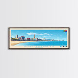 Port Elizabeth, South Africa Panoramic Travel Poster Canvas Print, Port Elizabeth, South Africa Painting, South Africa Art, Port Elizabeth Travel Art, Guest Room Painting