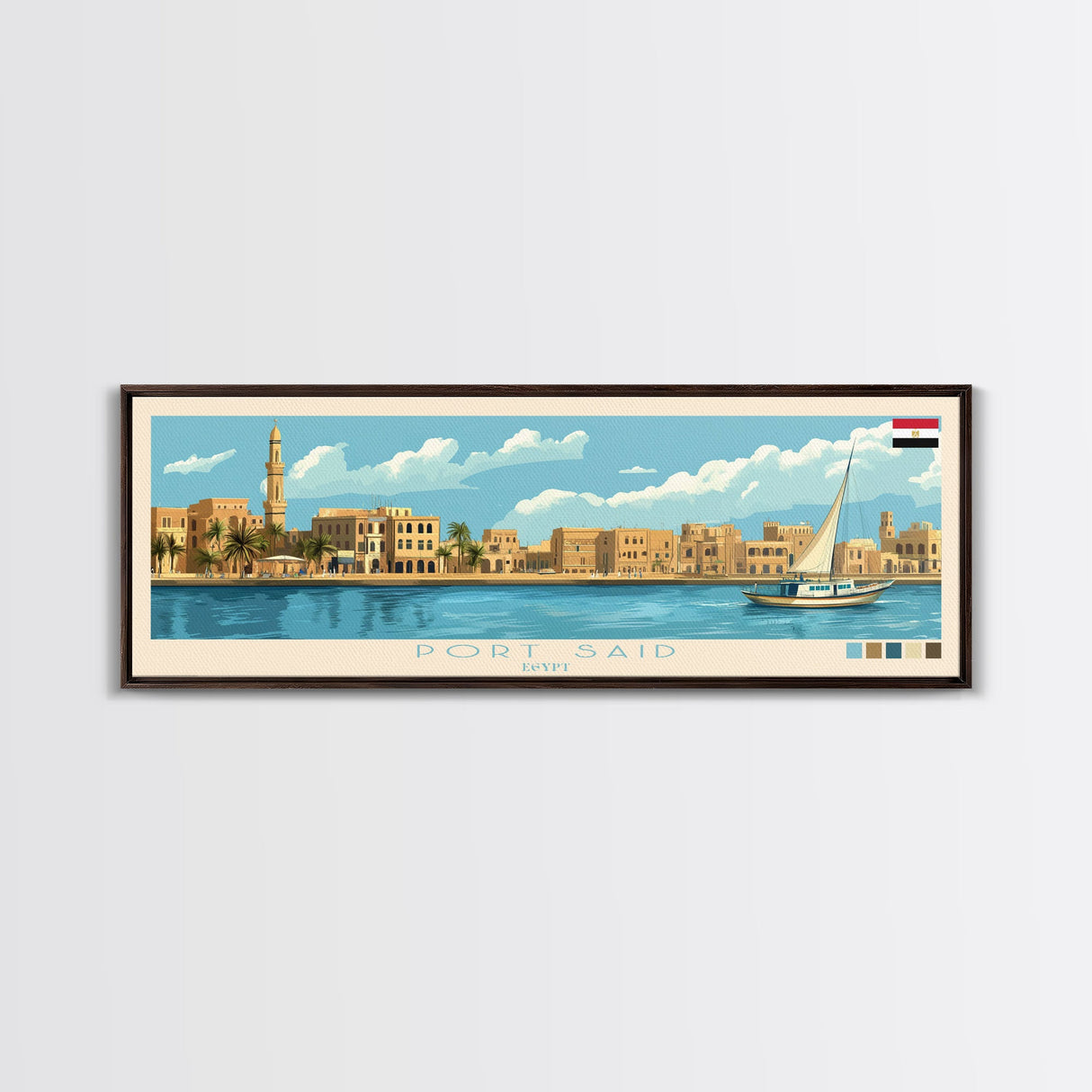 Porto Alegre, Brazil Panoramic Travel Poster Canvas Print, Porto Alegre, Brazil Painting, Brazil Art, Porto Alegre Travel Art, Living Room Painting