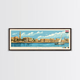 Porto Alegre, Brazil Panoramic Travel Poster Canvas Print, Porto Alegre, Brazil Painting, Brazil Art, Porto Alegre Travel Art, Living Room Painting