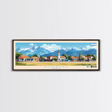 Panoramic Travel Poster Posadas, Argentina Canvas Print, Posadas, Argentina Painting, Argentina Art, Posadas Travel Art, Guest Room Painting