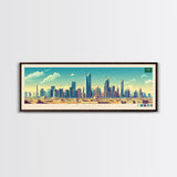 Panoramic Travel Poster Riyadh, Saudi Arabia Canvas Print, Riyadh, Saudi Arabia Painting, Saudi Arabia Art, Riyadh Travel Art, Guest Room Painting