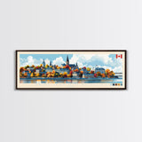 Saint-Jean-sur-Richelieu, Canada Travel Poster Panoramic Canvas Print, Saint-Jean-sur-Richelieu, Canada Painting, Canada Art, Saint-Jean-sur-Richelieu Travel Art, Guest Room Painting