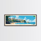 Salvador, Brazil Panoramic Travel Poster Canvas Print, Salvador, Brazil Painting, Brazil Art, Salvador Travel Art, Guest Room Painting