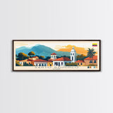 Santo Domingo, Ecuador Panoramic Travel Poster Canvas Print, Santo Domingo, Ecuador Painting, Ecuador Art, Santo Domingo Travel Art, Guest Room Painting