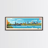 Panoramic Travel Poster Saskatoon, Canada Canvas Print, Saskatoon, Canada Painting, Canada Art, Saskatoon Travel Art, Guest Room Painting