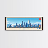 Shenyang, China Panoramic Travel Poster Canvas Print, Shenyang, China Painting, China Art, Shenyang Travel Art, Guest Room Painting