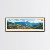 Soacha, Colombia Panoramic Travel Poster Canvas Print, Soacha, Colombia Painting, Colombia Art, Soacha Travel Art, Guest Room Painting