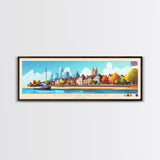 Panoramic Travel Poster Southampton, England Canvas Print, Southampton, England Painting, England Art, Southampton Travel Art, Guest Room Painting