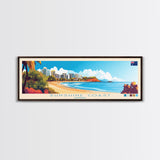 Panoramic Travel Poster Sunshine Coast, Australia Canvas Print, Sunshine Coast, Australia Painting, Australia Art, Sunshine Coast Travel Art, Guest Room Painting