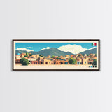 Tecamac, Mexico Panoramic Travel Poster Canvas Print, Tecamac, Mexico Painting, Mexico Art, Tecamac Travel Art, Guest Room Painting