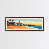 Teshie, Ghana Travel Poster Panoramic Canvas Print, Teshie, Ghana Painting, Ghana Art, Teshie Travel Art, Guest Room Painting