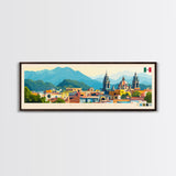 Tlalnepantla, Mexico Travel Poster Panoramic Canvas Print, Tlalnepantla, Mexico Painting, Mexico Art, Tlalnepantla Travel Art, Guest Room Painting