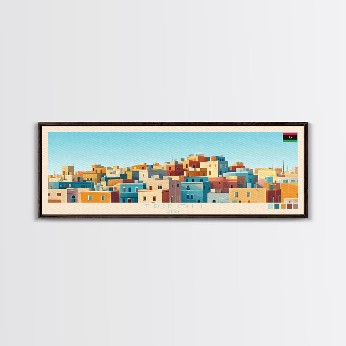 Panoramic Travel Poster Tripoli, Libya Canvas Print, Tripoli, Libya Painting, Libya Art, Tripoli Travel Art, Guest Room Painting