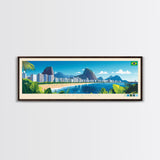 Uberlandia, Brazil Panoramic Travel Poster Canvas Print, Uberlandia, Brazil Painting, Brazil Art, Uberlandia Travel Art, Guest Room Painting