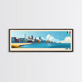 Panoramic Travel Poster Veracruz, Mexico Canvas Print, Veracruz, Mexico Painting, Mexico Art, Veracruz Travel Art, Guest Room Painting