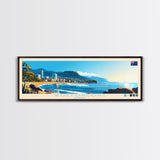 Panoramic Travel Poster Wollongong, Australia Canvas Print, Wollongong, Australia Painting, Australia Art, Wollongong Travel Art, Guest Room Painting