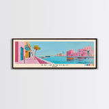 Ad-Dawhah, Qatar Panoramic Canvas Print, Ad-Dawhah, Qatar Painting, Qatar Art, Ad-Dawhah Travel Poster, Travel Art, Living Room Painting