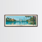 Bangkok, Thailand Panoramic Canvas Print, Bangkok, Thailand Painting, Thailand Art, Bangkok Travel Poster, Travel Art, Living Room Painting