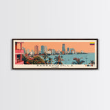 Barranquilla, Colombia Panoramic Canvas Print, Barranquilla, Colombia Painting, Colombia Art, Barranquilla Travel Poster, Travel Art, Guest Room Painting