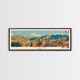 Cusco, Peru Panoramic Canvas Print, Cusco, Peru Painting, Peru Art, Cusco Travel Poster, Travel Art, Guest Room Painting