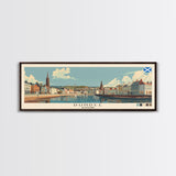 Dundee, Scotland Panoramic Canvas Print, Dundee, Scotland Painting, Scotland Art, Dundee Travel Poster, Travel Art, Vacation Gift