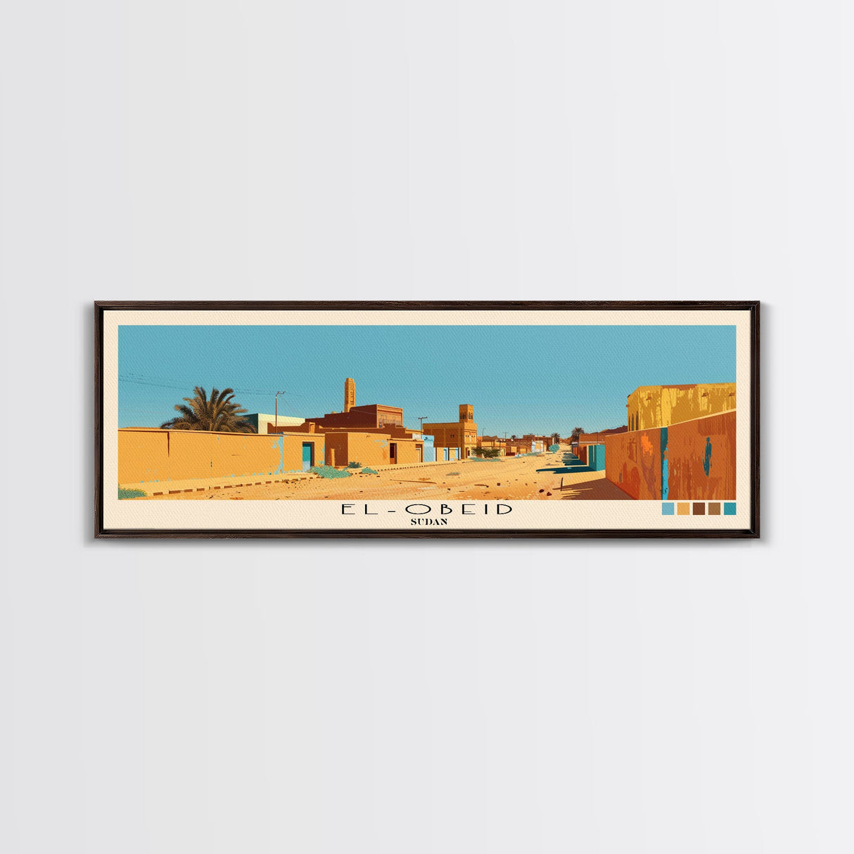 El-Obeid,  Sudan Panoramic Canvas Print, El-Obeid,  Sudan Painting,  Sudan Art, El-Obeid Travel Poster, Travel Art, Vacation Gift