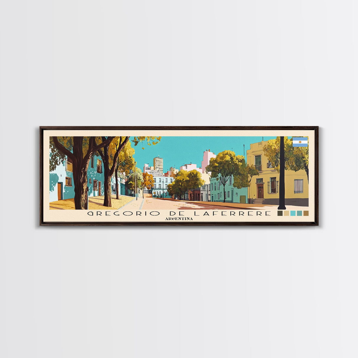 Gregorio de Laferrere, Argentina Panoramic Canvas Print, Gregorio de Laferrere, Argentina Painting, Argentina Art, Gregorio de Laferrere Travel Poster, Travel Art, Vacation Gift