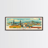 Guadalajara, Mexico Panoramic Canvas Print, Guadalajara, Mexico Painting, Mexico Art, Guadalajara Travel Poster, Travel Art, Living Room Painting