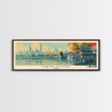 Hangzhou, China Panoramic Canvas Print, Hangzhou, China Painting, China Art, Hangzhou Travel Poster, Travel Art, Housewarming Gift