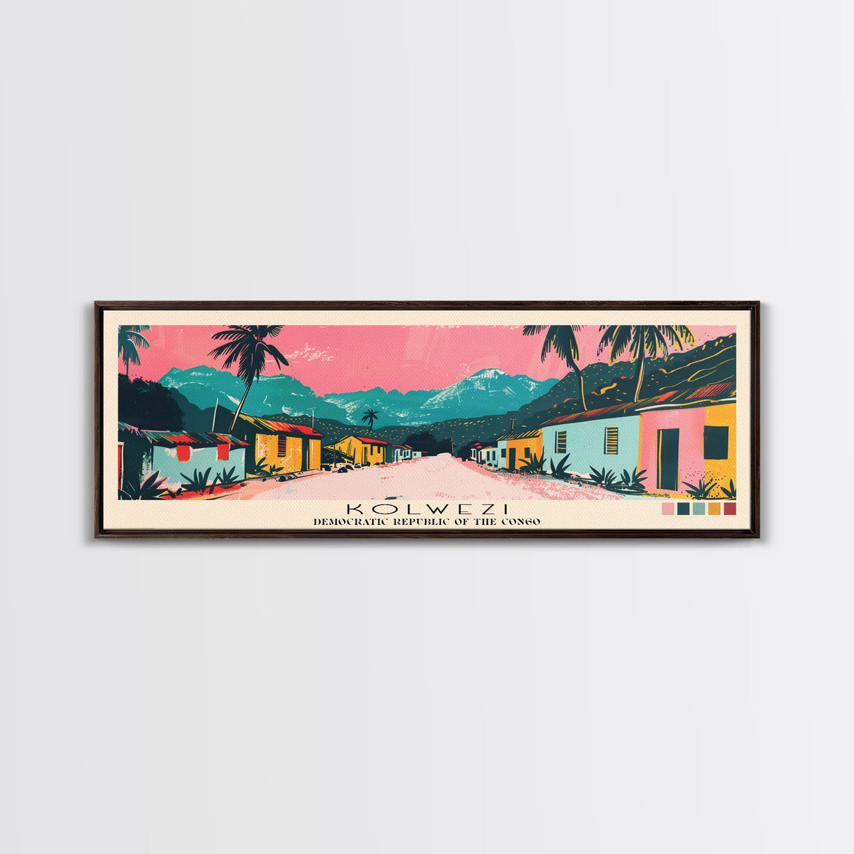 Kolwezi, Congo Panoramic Canvas Print, Kolwezi, Congo Painting, Congo Art, Kolwezi Travel Poster, Travel Art, Guest Room Painting