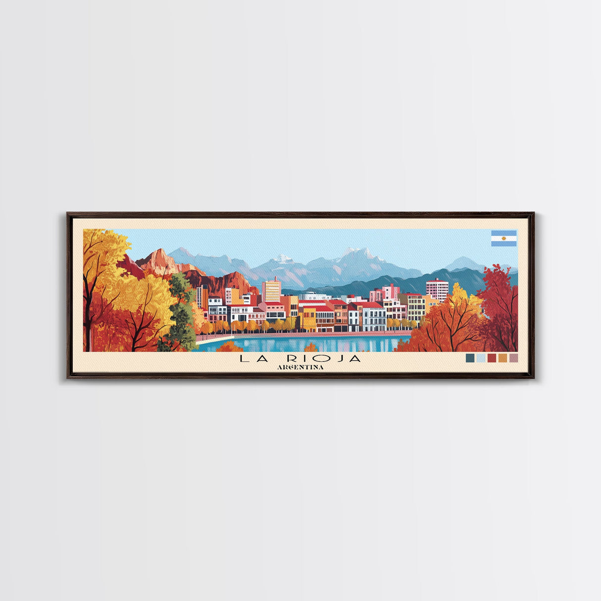 La Rioja, Argentina Panoramic Canvas Print, La Rioja, Argentina Painting, Argentina Art, La Rioja Travel Poster, Travel Art, Guest Room Painting