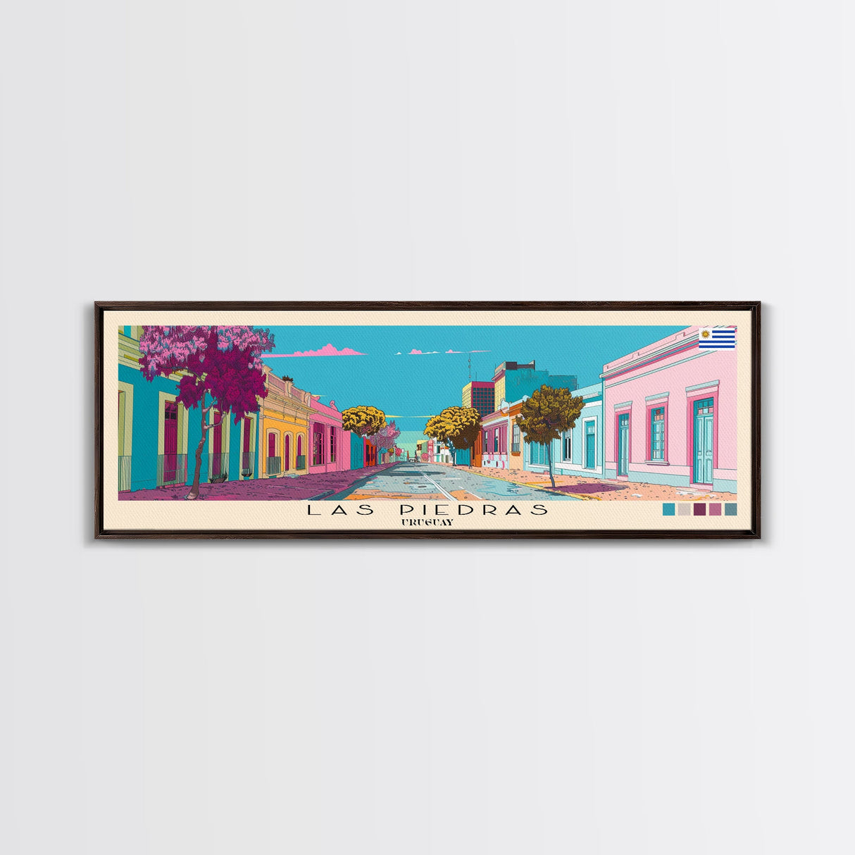 Las Piedras, Uruguay Panoramic Canvas Print, Las Piedras, Uruguay Painting, Uruguay Art, Las Piedras Travel Poster, Travel Art, Living Room Painting