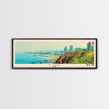 Lima, Peru Panoramic Canvas Print, Lima, Peru Painting, Peru Art, Lima Travel Poster, Travel Art, Guest Room Painting