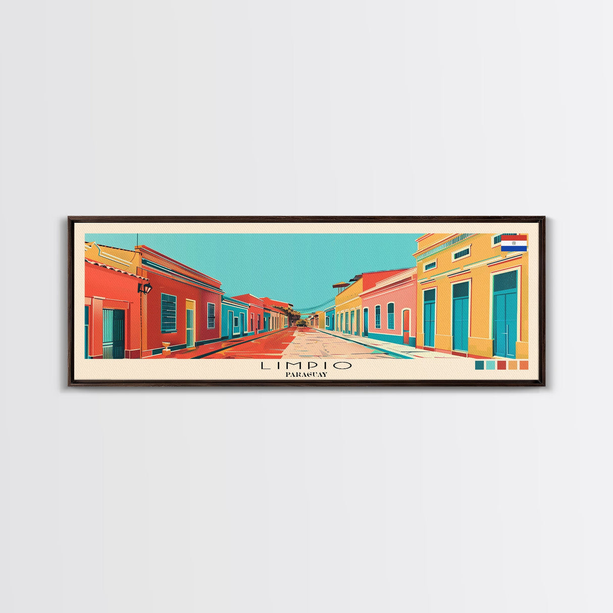 Limpio, Paraguay Panoramic Canvas Print, Limpio, Paraguay Painting, Paraguay Art, Limpio Travel Poster, Travel Art, Living Room Painting