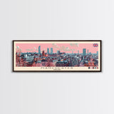 Manchester, England Panoramic Canvas Print, Manchester, England Painting, England Art, Manchester Travel Poster, Travel Art, Vacation Gift