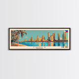 Manila, Philippines Panoramic Canvas Print, Manila, Philippines Painting, Philippines Art, Manila Travel Poster, Travel Art, Living Room Painting