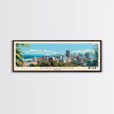 Montevideo, Uruguay Panoramic Canvas Print, Montevideo, Uruguay Painting, Uruguay Art, Montevideo Travel Poster, Travel Art, Guest Room Painting