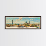 Namangan, Uzbekistan Panoramic Canvas Print, Namangan, Uzbekistan Painting, Uzbekistan Art, Namangan Travel Poster, Travel Art, Guest Room Painting