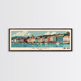 Newport, Wales Panoramic Canvas Print, Newport, Wales Painting, Wales Art, Newport Travel Poster, Travel Art, Housewarming Gift