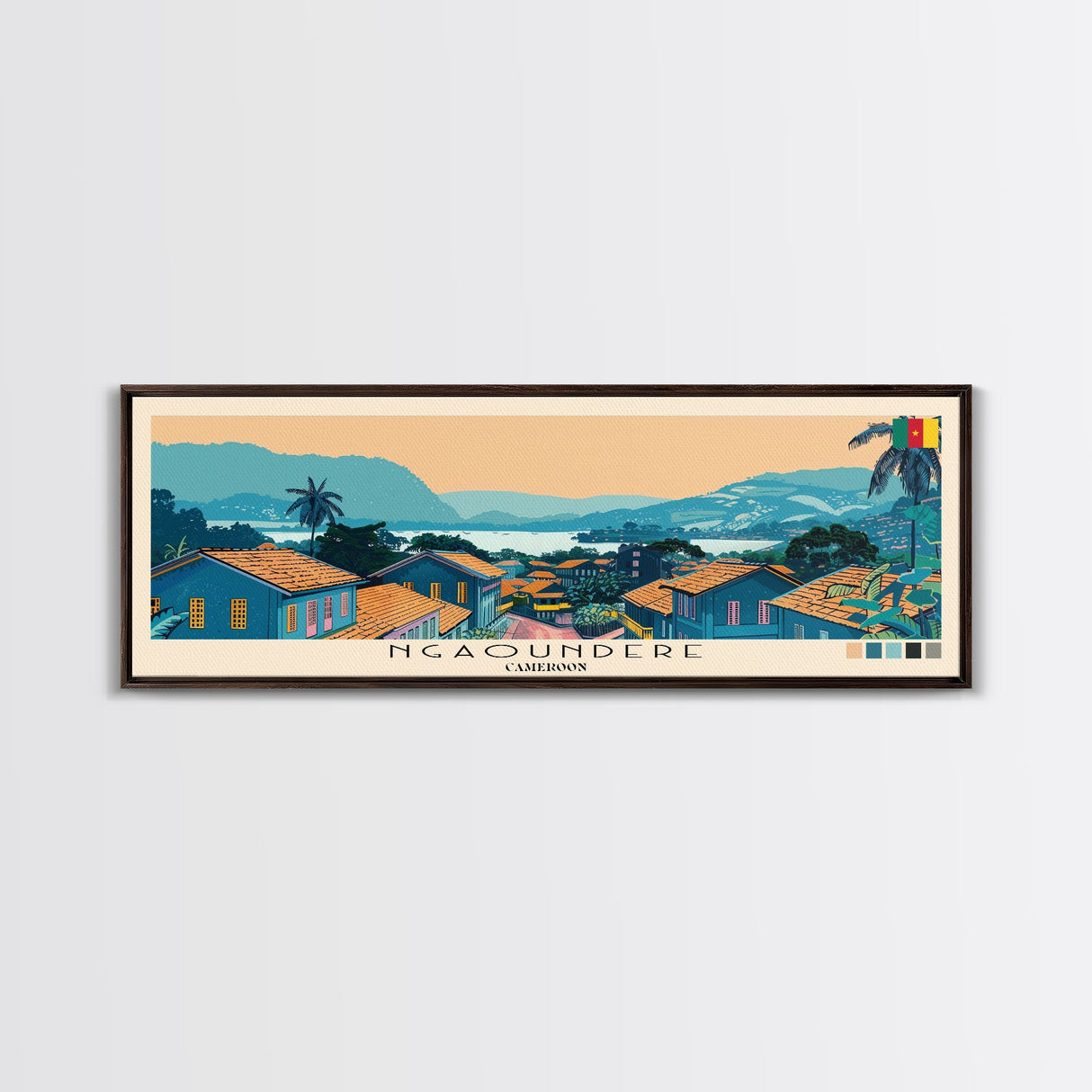 Ngaoundere, Cameroon Panoramic Canvas Print, Ngaoundere, Cameroon Painting, Cameroon Art, Ngaoundere Travel Poster, Travel Art, Housewarming Gift