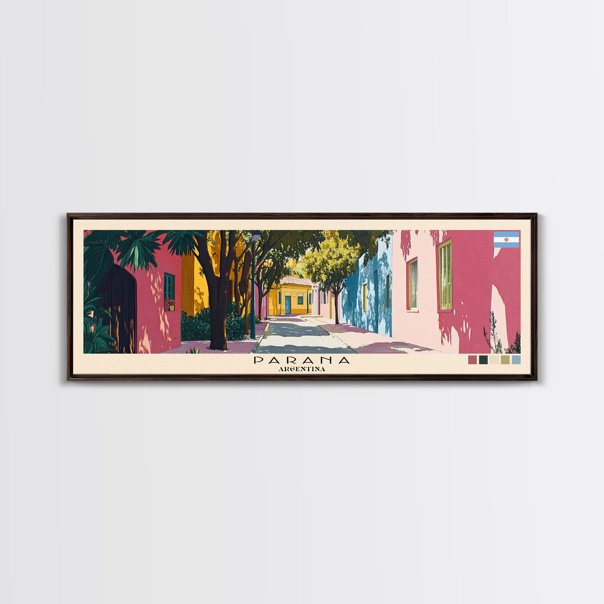 Parana, Argentina Panoramic Canvas Print, Parana, Argentina Painting, Argentina Art, Parana Travel Poster, Travel Art, Living Room Painting