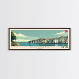 Plymouth, England Panoramic Canvas Print, Plymouth, England Painting, England Art, Plymouth Travel Poster, Travel Art, Guest Room Painting