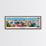 Rabat, Morocco Panoramic Canvas Print, Rabat, Morocco Painting, Morocco Art, Rabat Travel Poster, Travel Art, Housewarming Gift