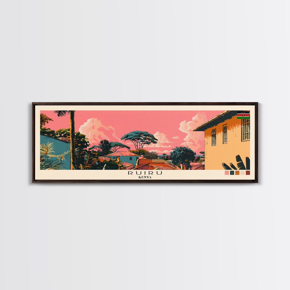 Ruiru, Kenya Panoramic Canvas Print, Ruiru, Kenya Painting, Kenya Art, Ruiru Travel Poster, Travel Art, Vacation Gift