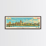 Saskatoon, Canada Panoramic Canvas Print, Saskatoon, Canada Painting, Canada Art, Saskatoon Travel Poster, Travel Art, Guest Room Painting