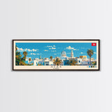 Sfax, Tunisia Panoramic Canvas Print, Sfax, Tunisia Painting, Tunisia Art, Sfax Travel Poster, Travel Art, Living Room Painting